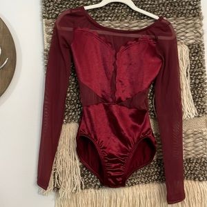 Double Platinum maroon leotard